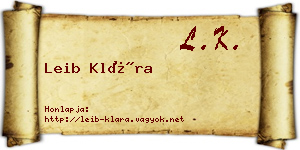 Leib Klára névjegykártya
